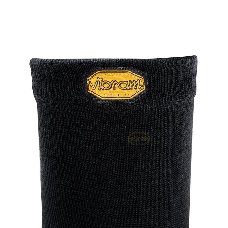 Vibram 5TOE Crew Wool Women's Socks Black | NZ_G79