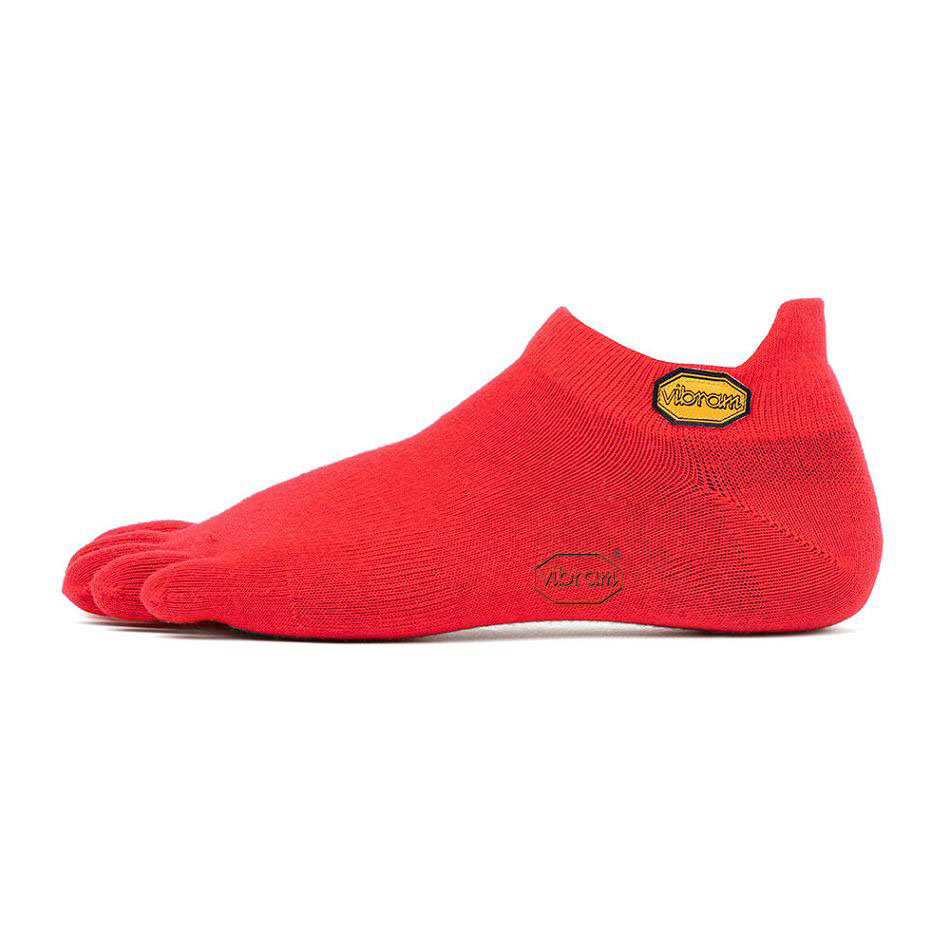 Vibram 5TOE No Show Men\'s Socks Red | NZ_M69