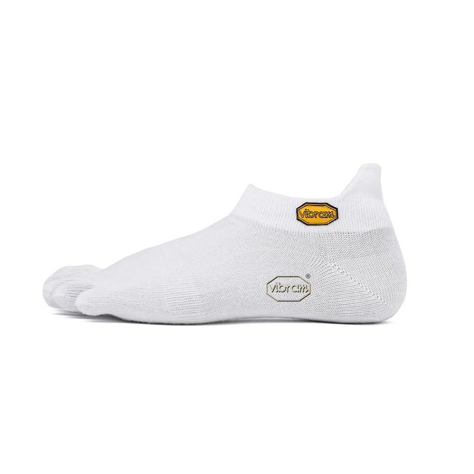 Vibram 5TOE No Show Men\'s Socks White | NZ_G31