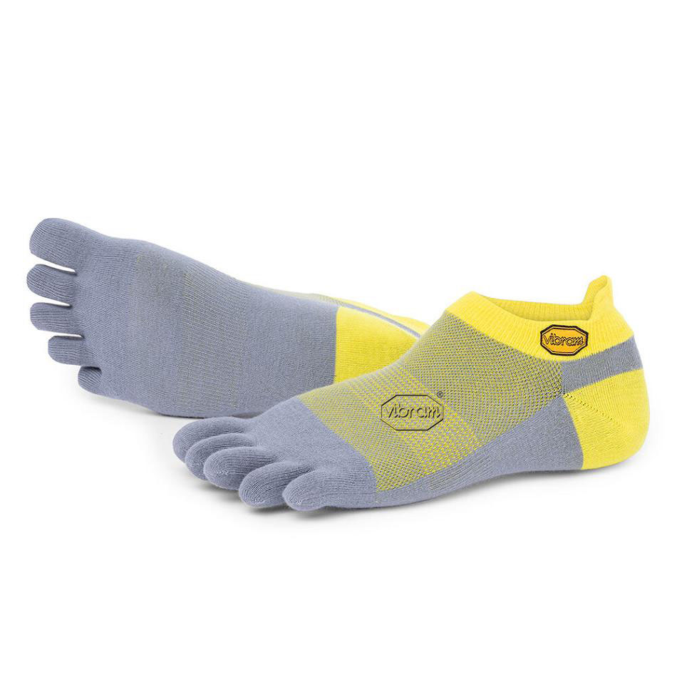 Vibram 5TOE No Show Women's Socks Yellow / Grey | NZ_J09