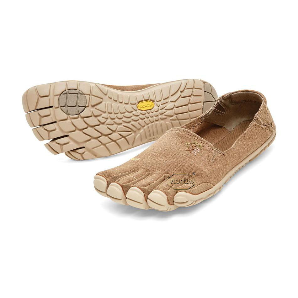 Vibram CVT-Hemp Women\'s Casual Shoes Khaki | NZ_X43