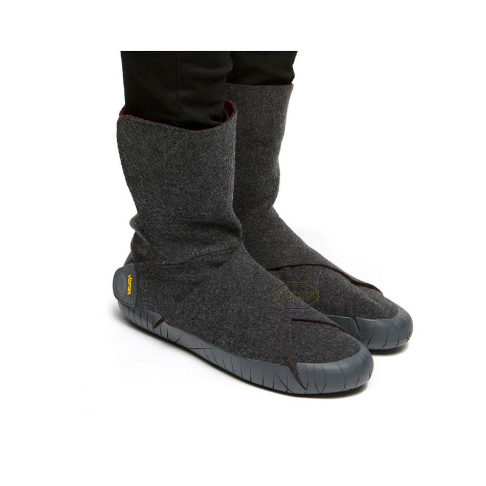 Vibram Furoshiki Russian Felt Mid Men's Boots Grey | NZ_F36