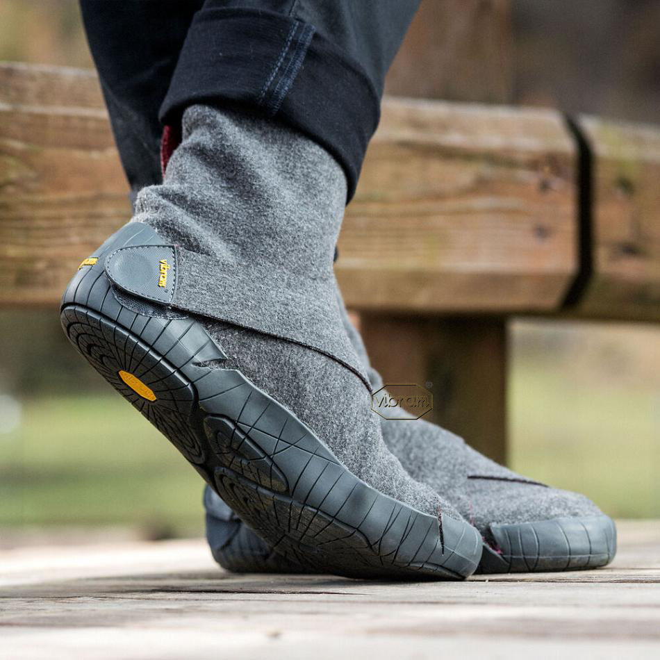 Vibram Furoshiki Russian Felt Mid Men's Boots Grey | NZ_F36