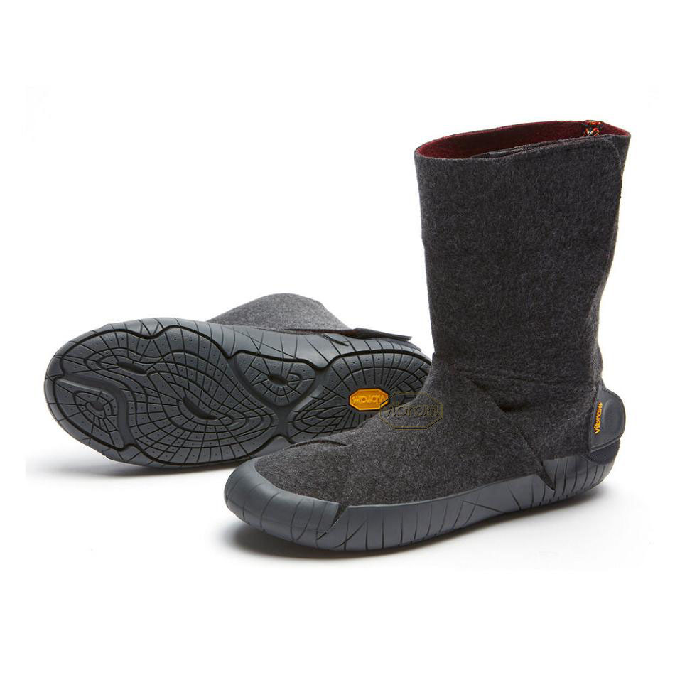 Vibram Furoshiki Russian Felt Mid Men\'s Boots Grey | NZ_F36