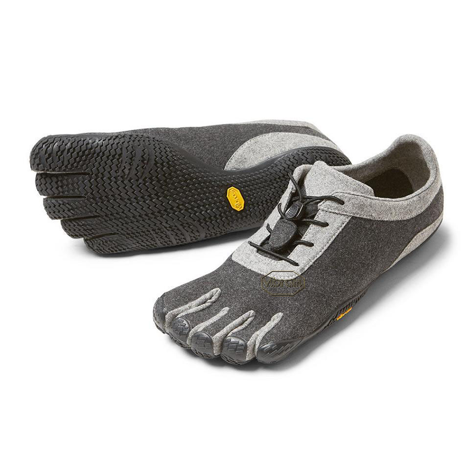 Vibram KSO ECO Wool Men\'s Casual Shoes Grey / Black | NZ_R22