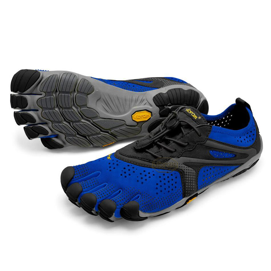 Vibram V-Run Men\'s Running Shoes Blue / Black | NZ_Z87