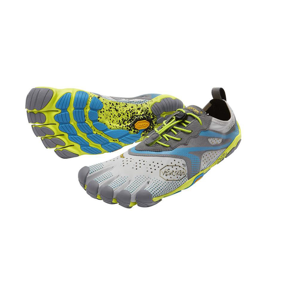 Vibram V-Run Men\'s Running Shoes Grey / Blue | NZ_A81