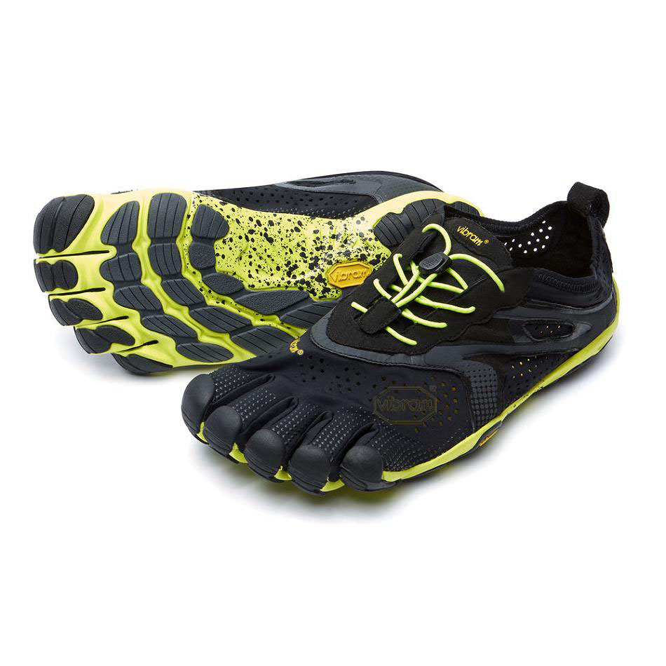 Vibram V-Run Men\'s Training Shoes Black / Yellow | NZ_B43