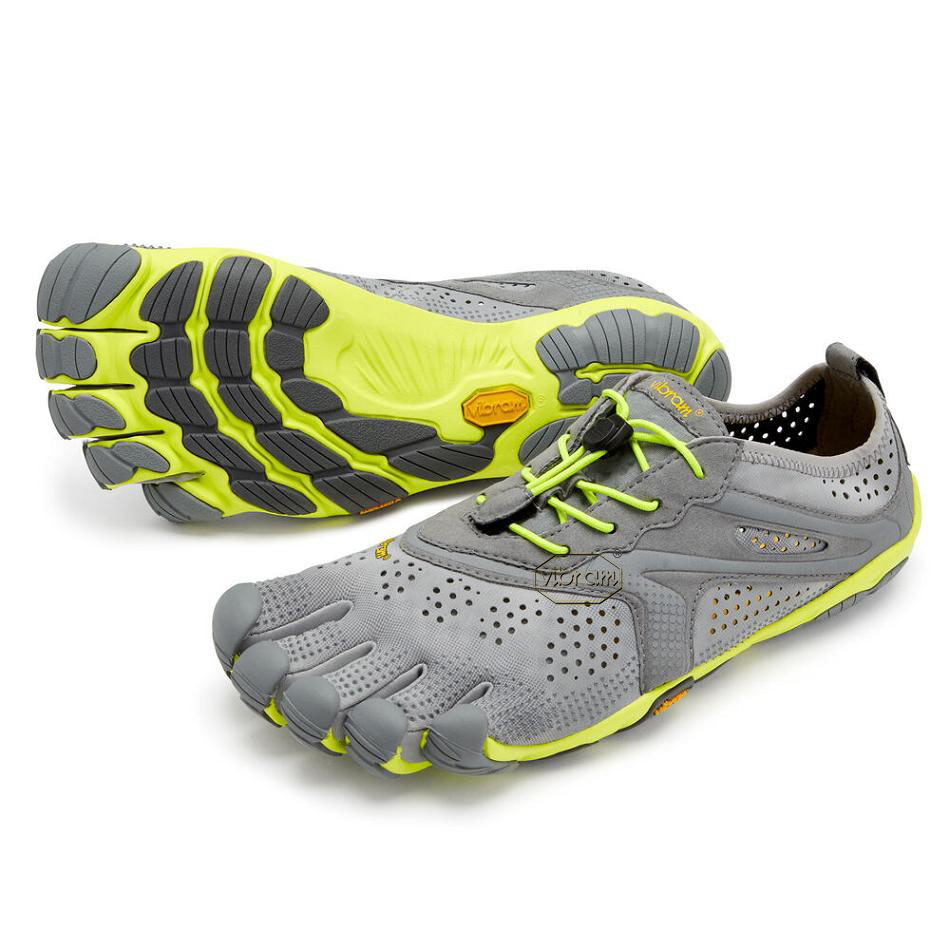 Vibram V-Run Men\'s Training Shoes Grey / Yellow | NZ_J84