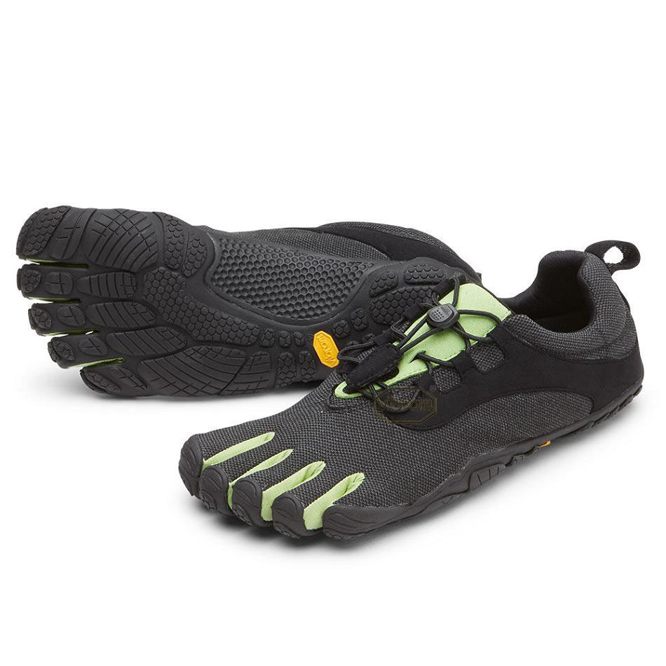 Vibram V-Run Retro Men\'s Running Shoes Black / Green / Black | NZ_S55