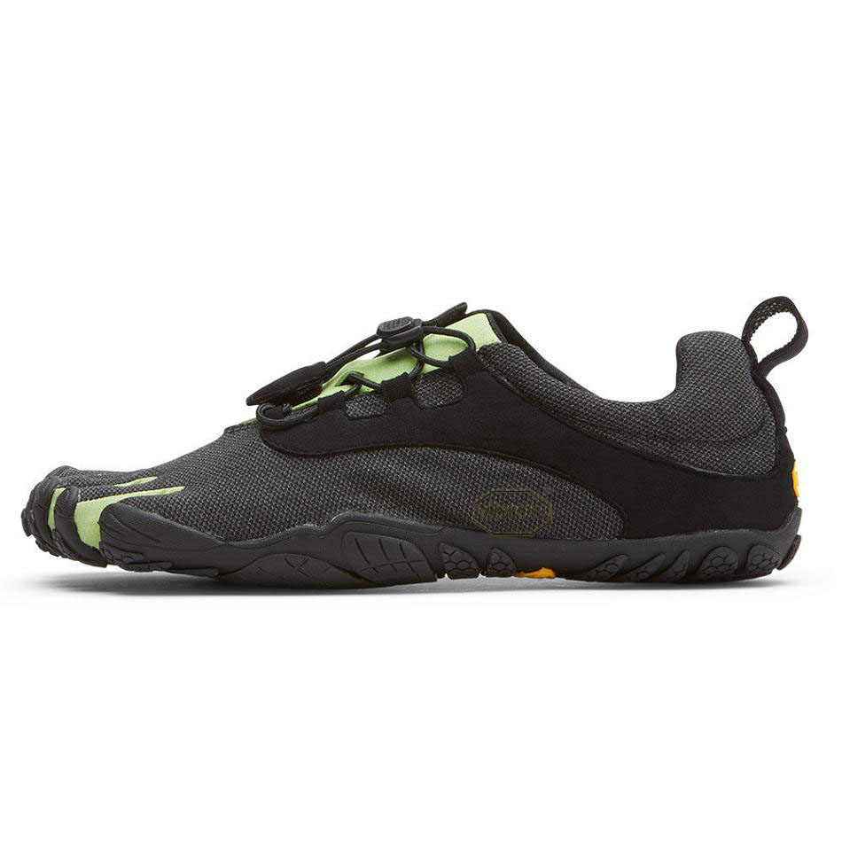 Vibram V-Run Retro Women's Running Shoes Black / Green / Black | NZ_H59