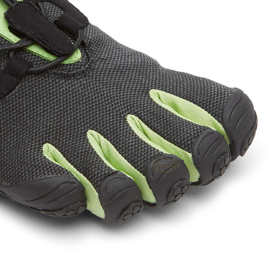 Vibram V-Run Retro Women's Running Shoes Black / Green / Black | NZ_H59