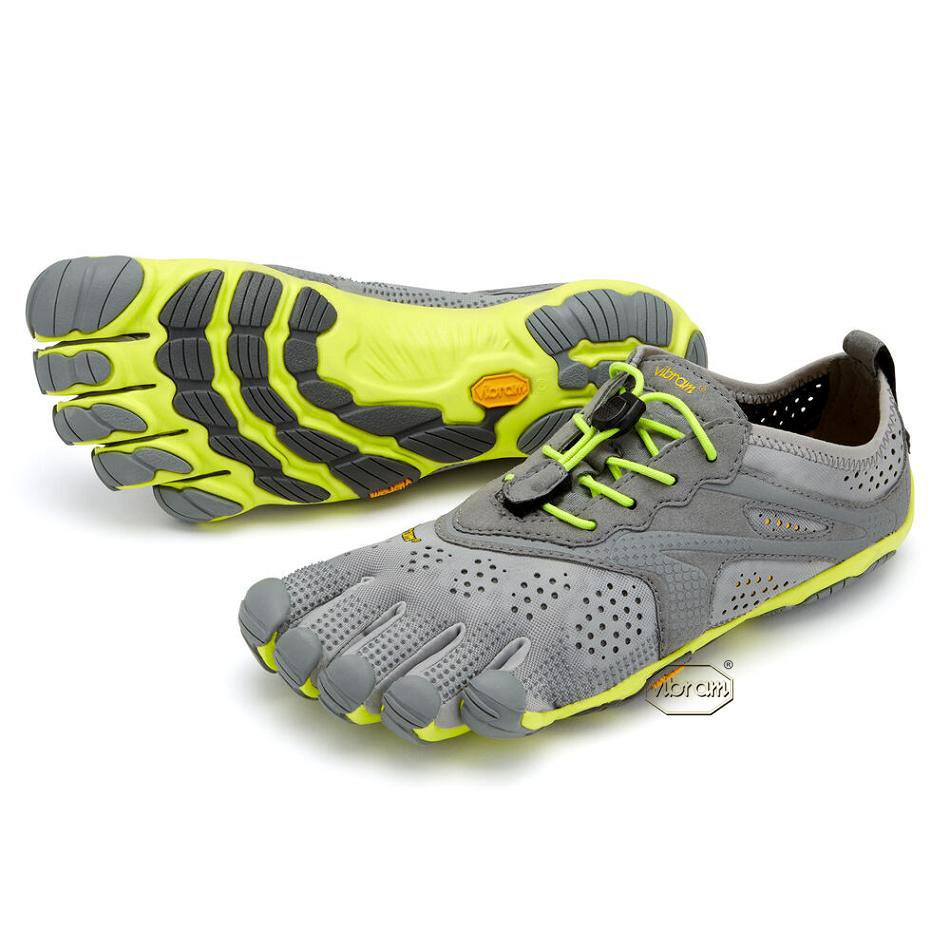 Vibram V-Run Women\'s Running Shoes Grey / Yellow | NZ_G07