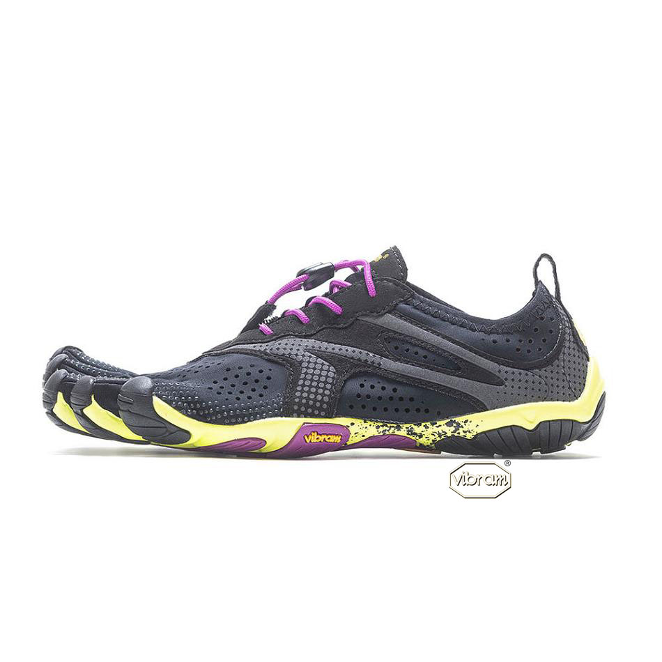 Vibram V-Run Women's Training Shoes Black / Yellow / Purple | NZ_W02