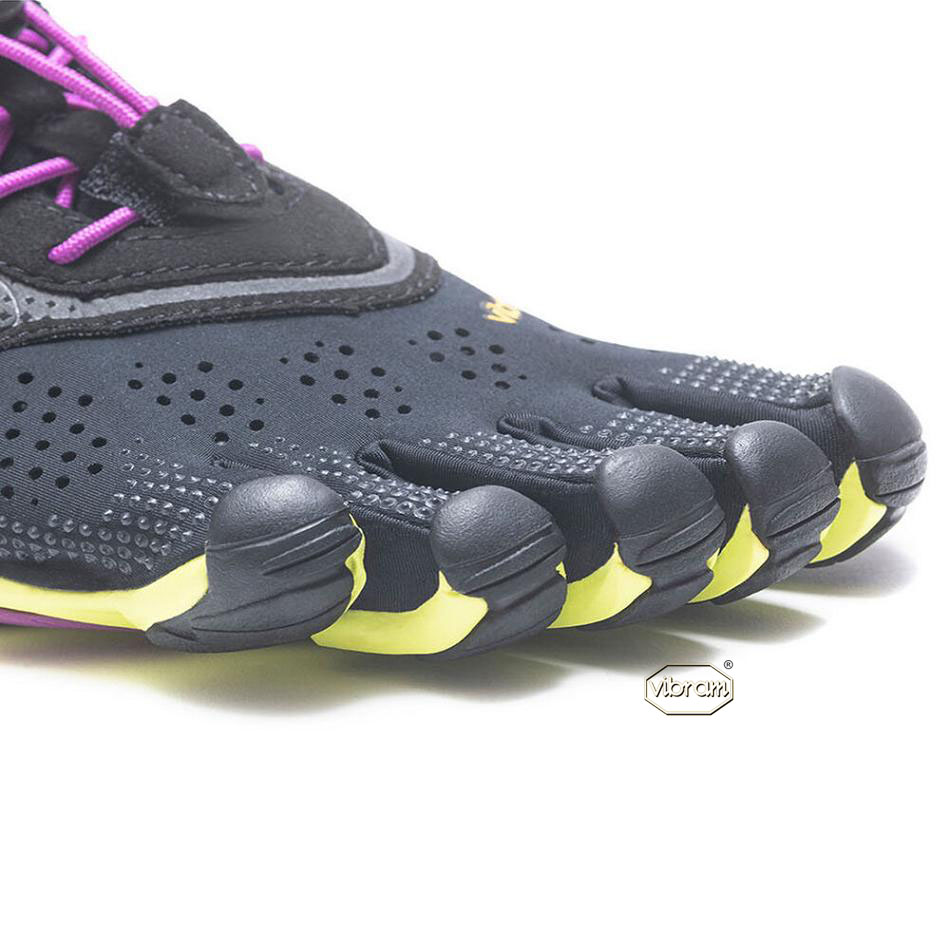 Vibram V-Run Women's Training Shoes Black / Yellow / Purple | NZ_W02