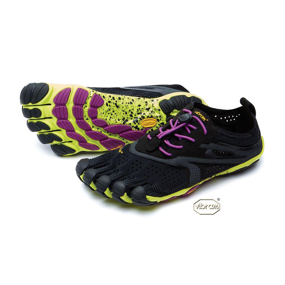 Vibram V-Run Women\'s Training Shoes Black / Yellow / Purple | NZ_W02