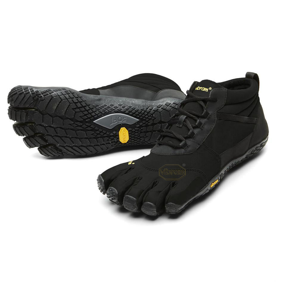 Vibram V-Trek Insulated Men\'s Hiking Shoes Black | NZ_R25