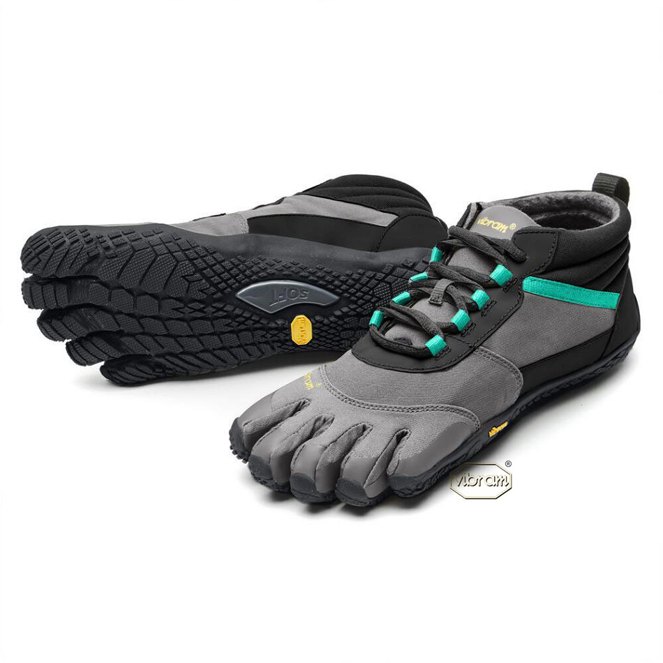 Vibram V-Trek Insulated Women\'s Casual Shoes Black / Grey / Green | NZ_K88