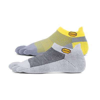 Vibram 5TOE No Show 2 Pack Men's Socks Light Grey / Yellow Grey | NZ_Y54