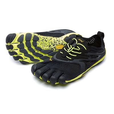 Vibram V-Run Men's Training Shoes Black / Yellow | NZ_B43