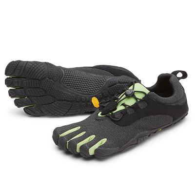 Vibram V-Run Retro Women's Running Shoes Black / Green / Black | NZ_H59